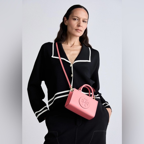 Tory Burch Ella Bio Mini Tote Coral Crush Crossbody Bag NWOT - Picture 12 of 12